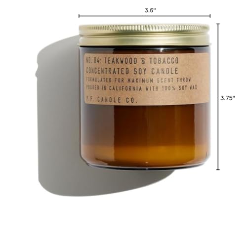 P.F. Candle Co. Teakwood & Tobacco Classic Large Concentrated Scented Soy Wax Candle