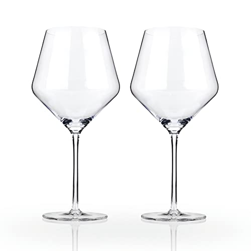 Viski Raye Angled Burgundy Glasses Set of 2