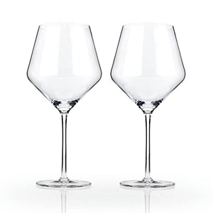 Viski Raye Angled Burgundy Glasses Set of 2