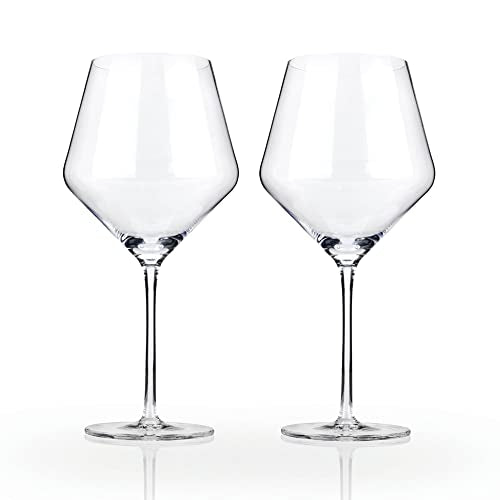 Viski Raye Angled Burgundy Glasses Set of 2