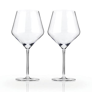 Viski Raye Angled Burgundy Glasses Set of 2