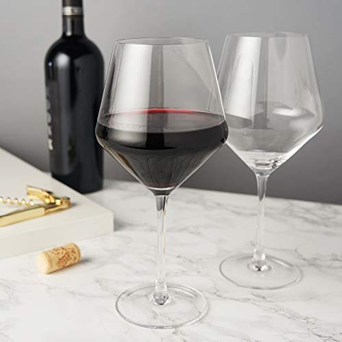 Viski Raye Angled Burgundy Glasses Set of 2