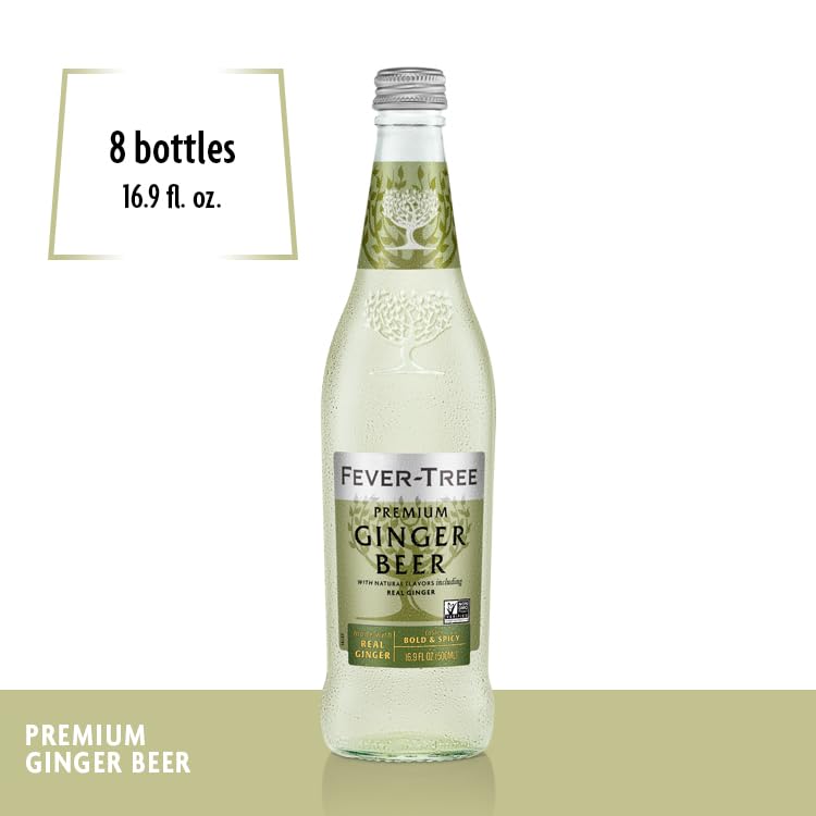 Fever-Tree Ginger Beer - Premium Quality Mixer - Pack of 8