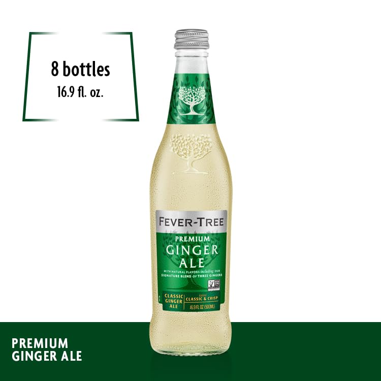 Fever-Tree Ginger Ale - Premium Quality Mixer - Pack of 8