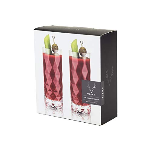 Viski Raye Gem Crystal Highball Tumblers Set of 2