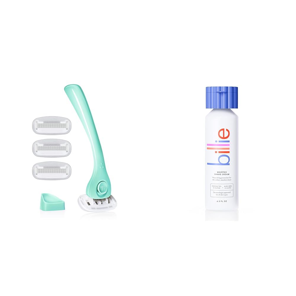 Billie Razors for Women Shave Kit – Razor + 4 x 5-Blade Razor Refills + Magnetic Holder