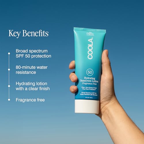 COOLA Organic Sunscreen SPF 50 Sunblock Body Lotion Fragrance Free, 5 Fl Oz