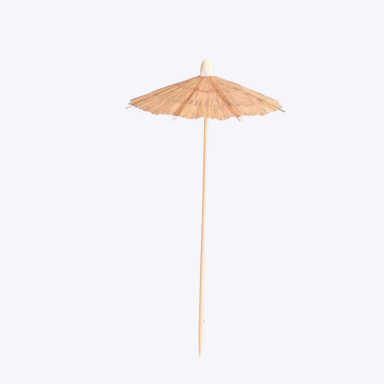 Efavormart Natural Biodegradable Tiki Hut Paper Umbrella Cocktail Sticks
