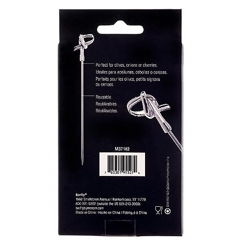 Barfly Cocktail Picks, Bamboo Knot, Stainless Steel - Set of 12