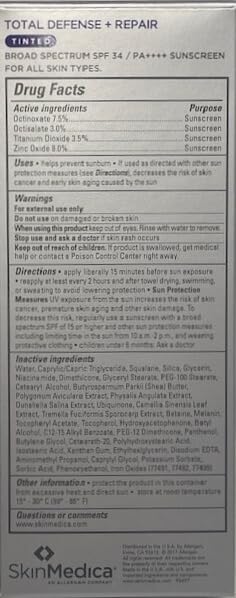 SkinMedica Total Defense + Repair SPF 34 Tinted Sunscreen for Face