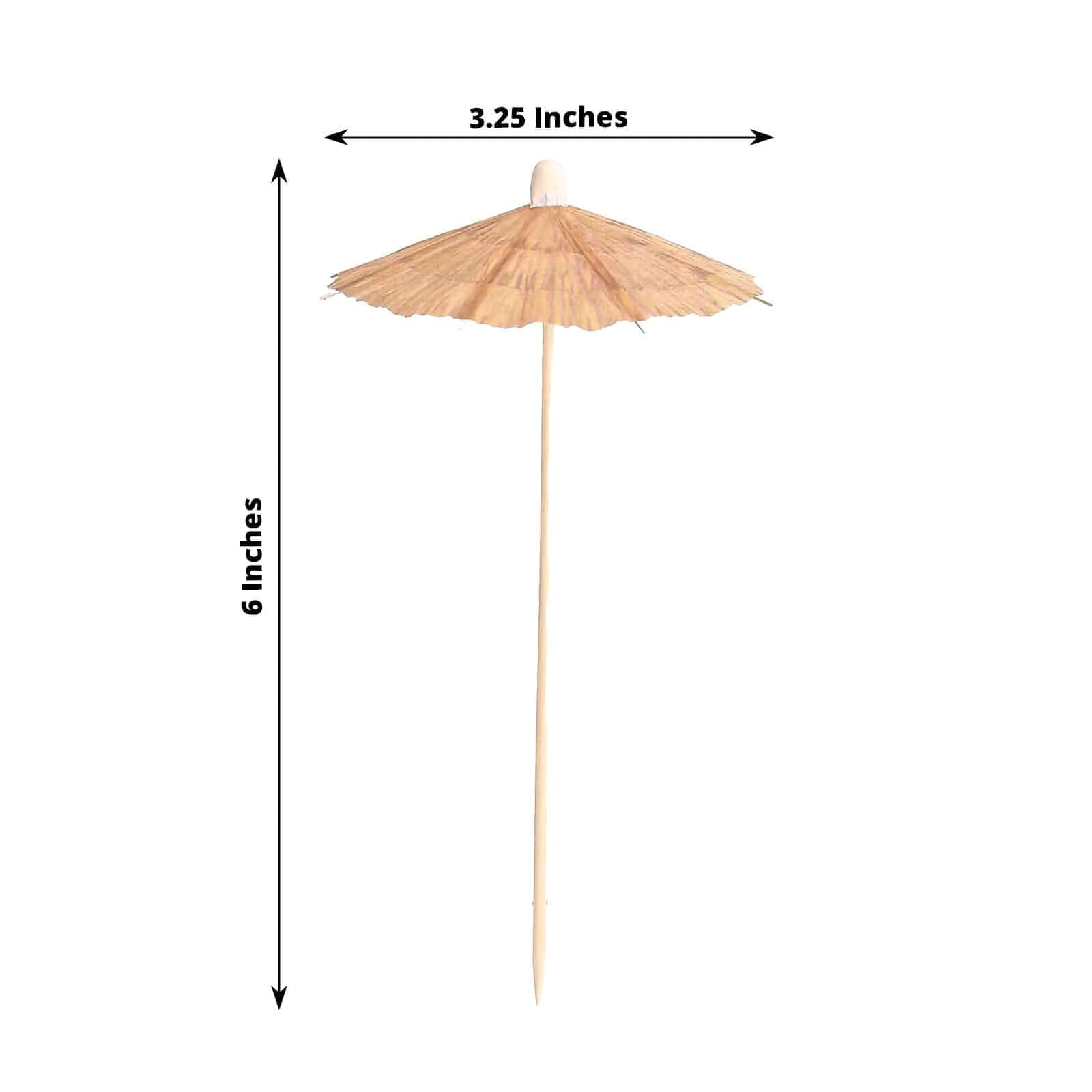 Efavormart Natural Biodegradable Tiki Hut Paper Umbrella Cocktail Sticks