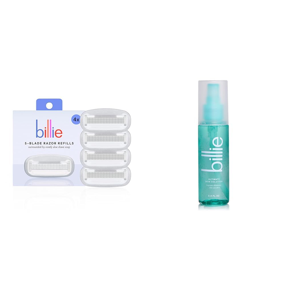 Billie Women’s Razor Refill Blades  & Ultimate Skin Solution - Ingrown-preventing AHA spray