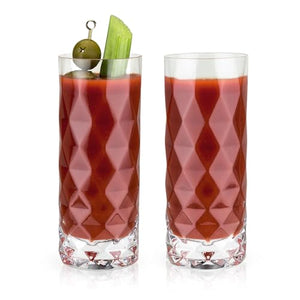 Viski Raye Gem Crystal Highball Tumblers Set of 2
