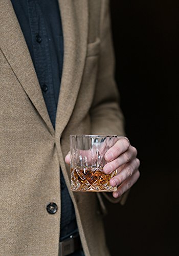 Viski Admiral Crystal Whiskey Tumbler Set of 4