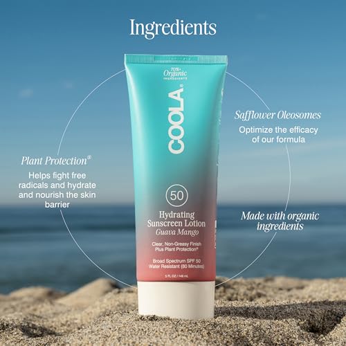 COOLA Organic Sunscreen SPF 50 Sunblock Body Lotion - Guava Mango