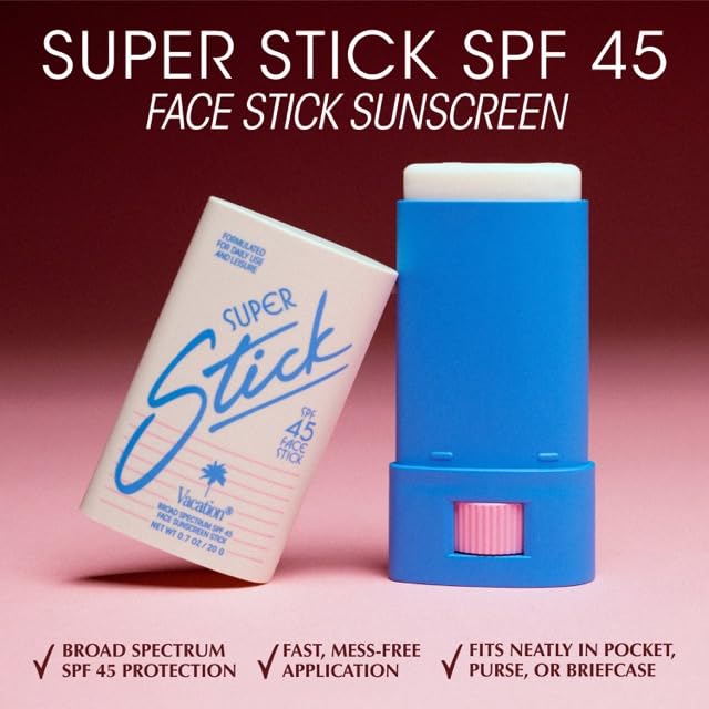 Vacation Super Stick SPF 45, Clear Sunscreen for Face & Air Freshener Bundle