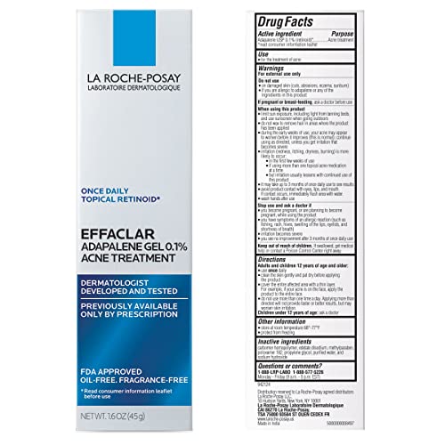 La Roche-Posay Effaclar Adapalene Gel 0.1% Acne Treatment