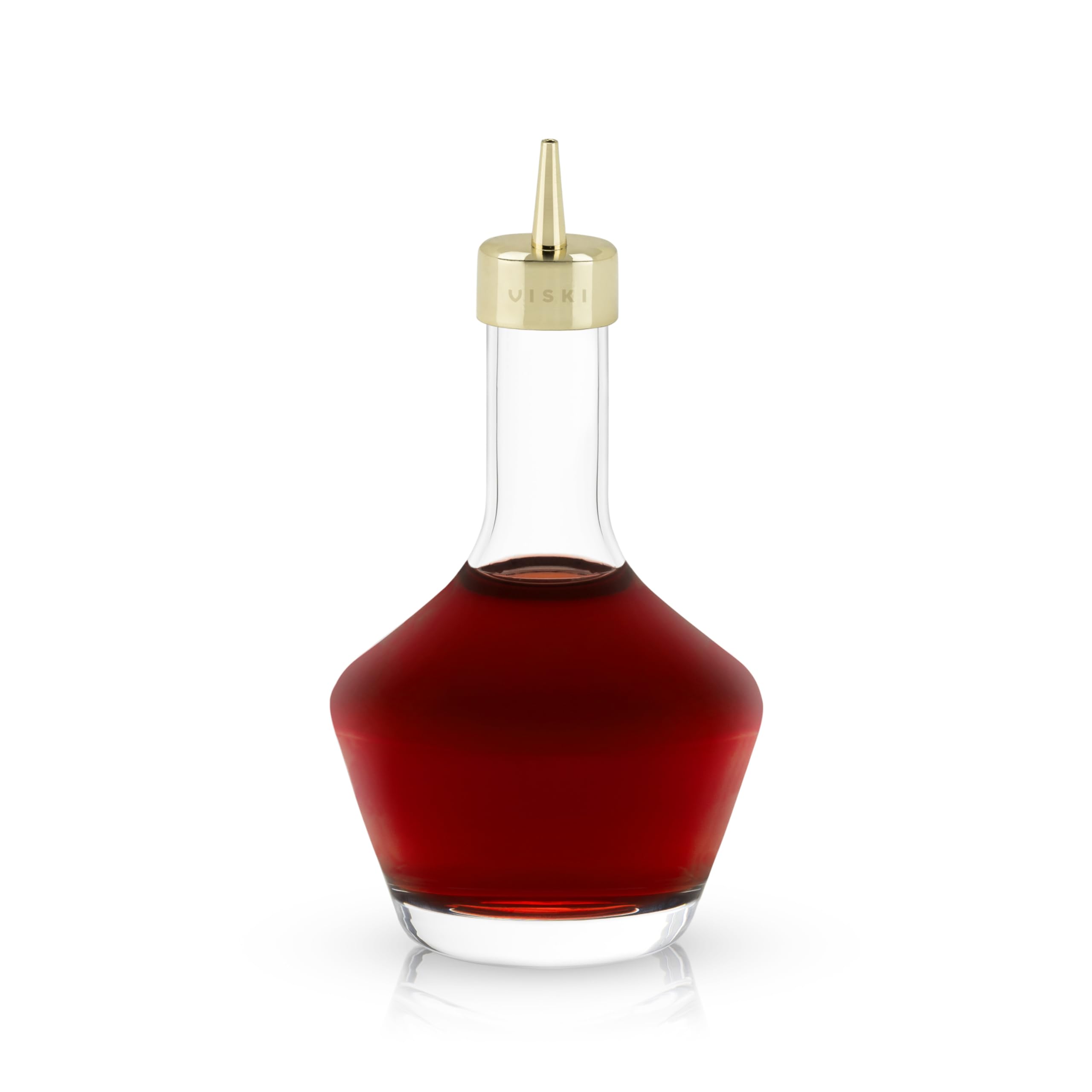 Viski Belmont Crystal Glass Cocktail Bitters Bottle with Gold Dasher Top
