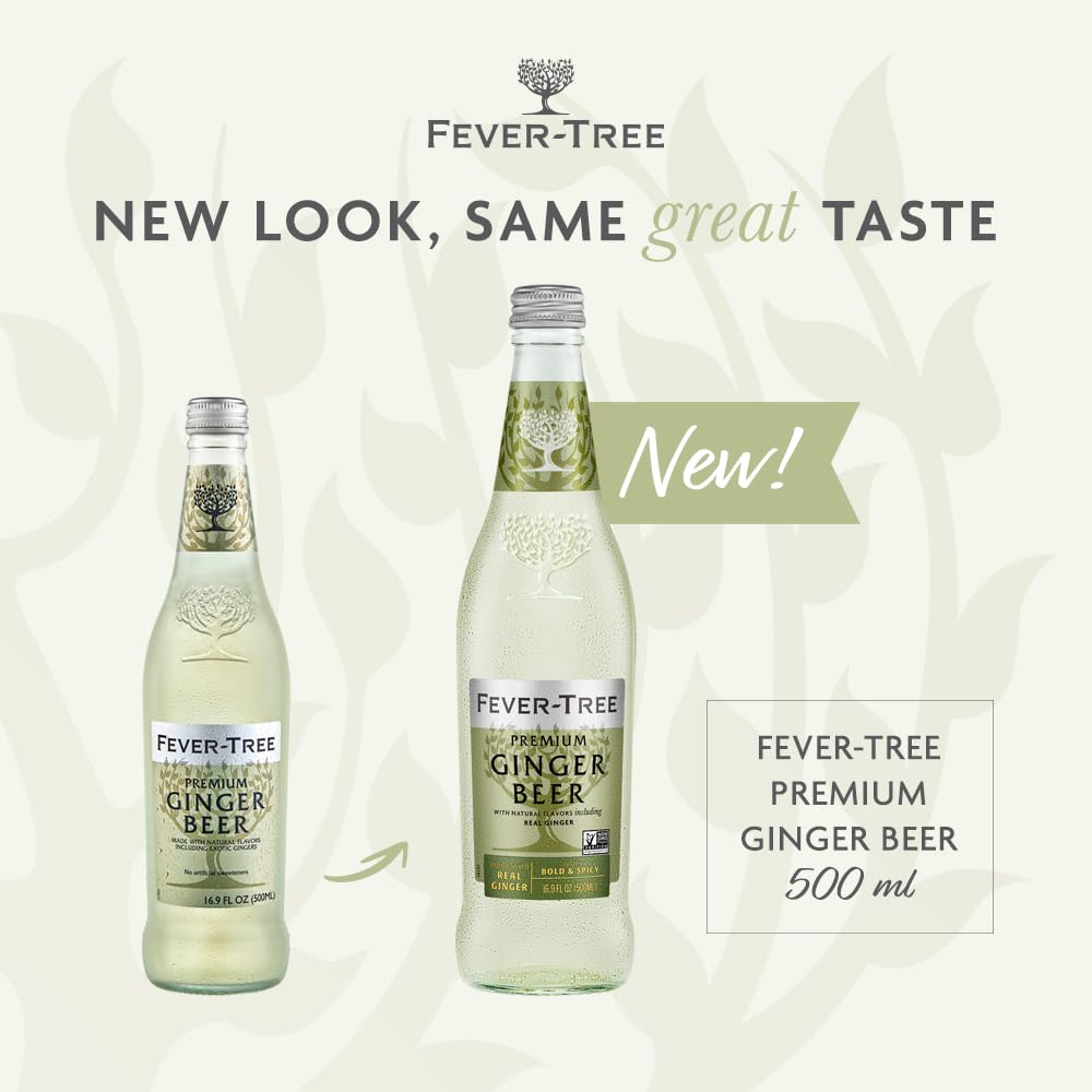 Fever-Tree Ginger Beer - Premium Quality Mixer - Pack of 8