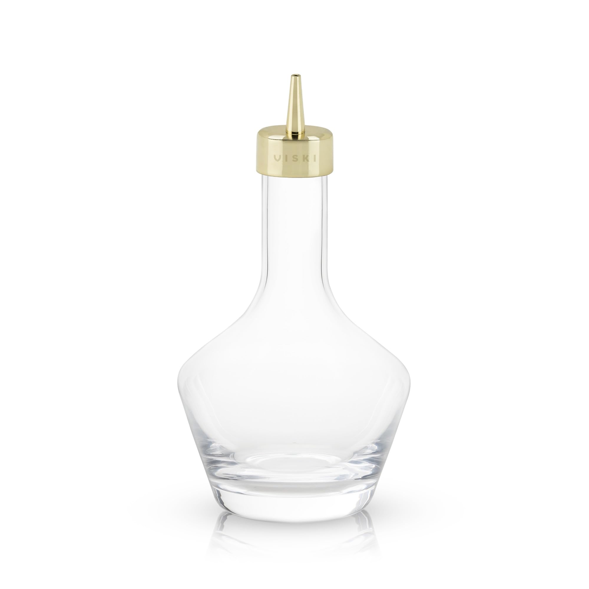 Viski Belmont Crystal Glass Cocktail Bitters Bottle with Gold Dasher Top
