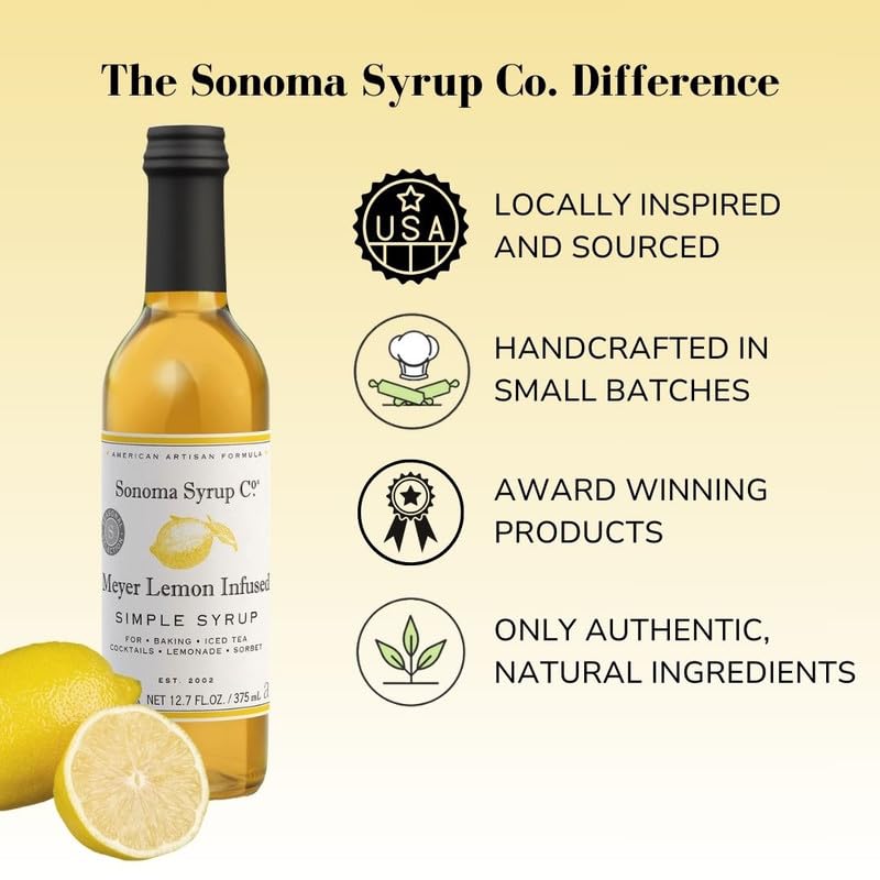 Sonoma Syrup Co Meyer Lemon Infused Simple Syrup