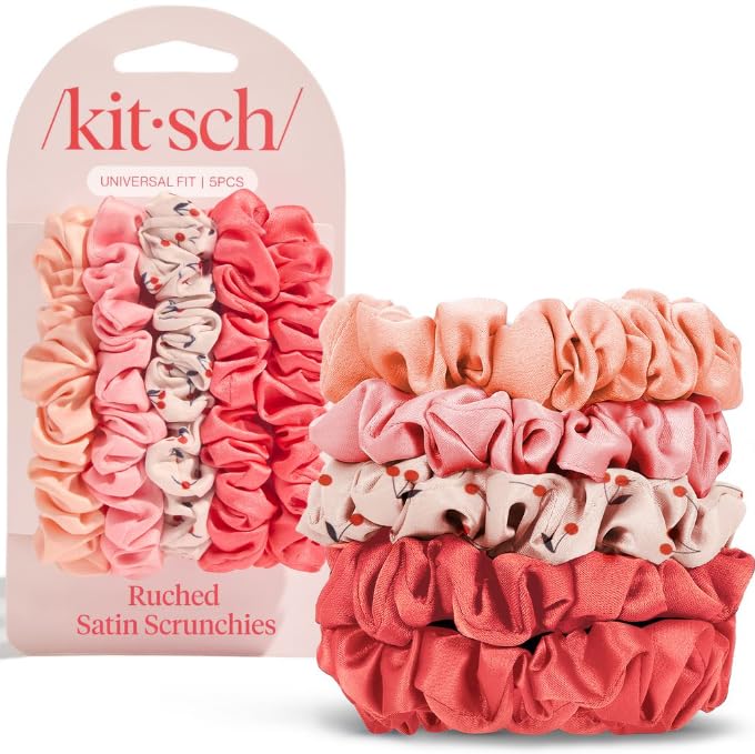 Kitsch Satin Scrunchies for Women - No Crease Hair Ties