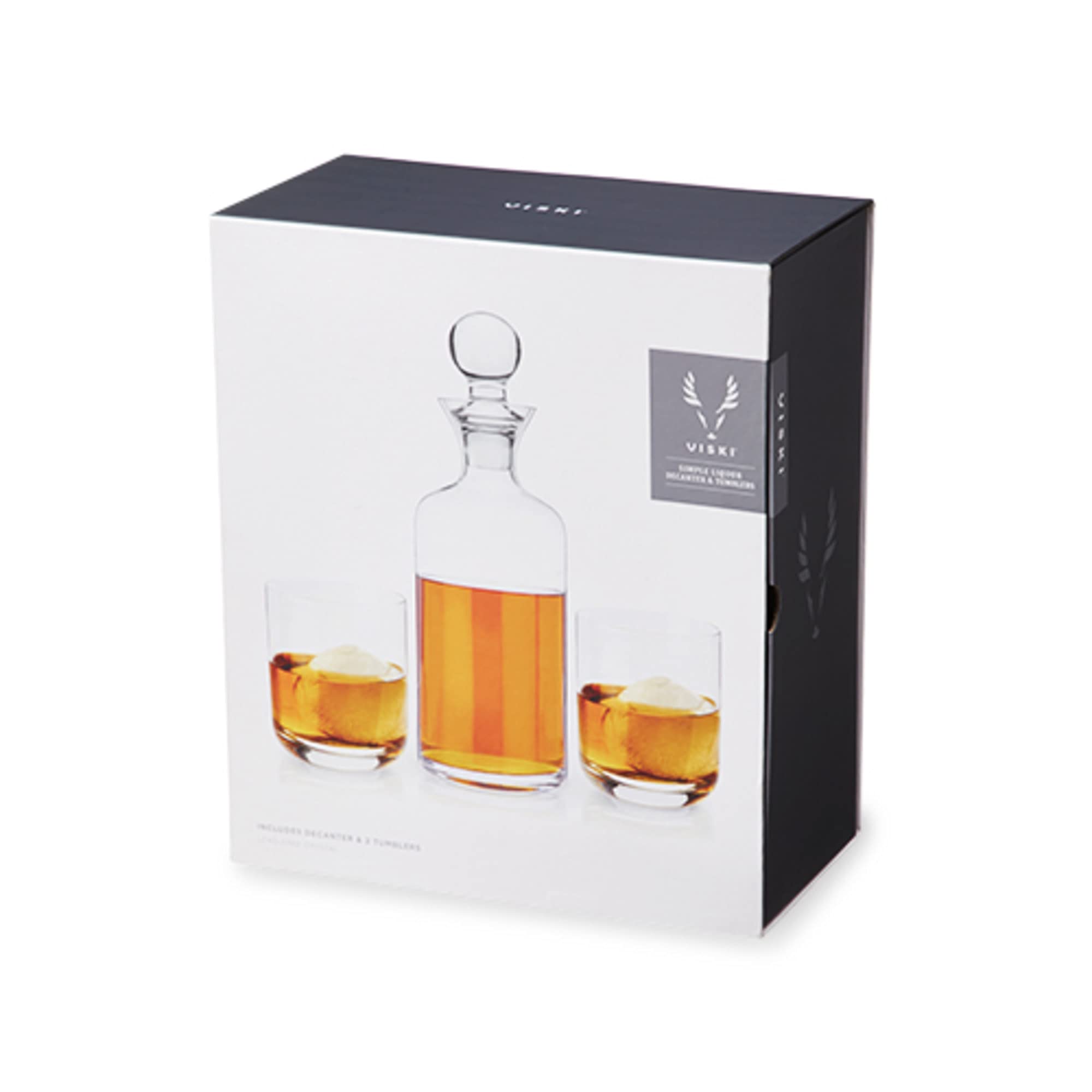 Viski Modernl 3-Piece Whiskey Decanter Set with Glasses
