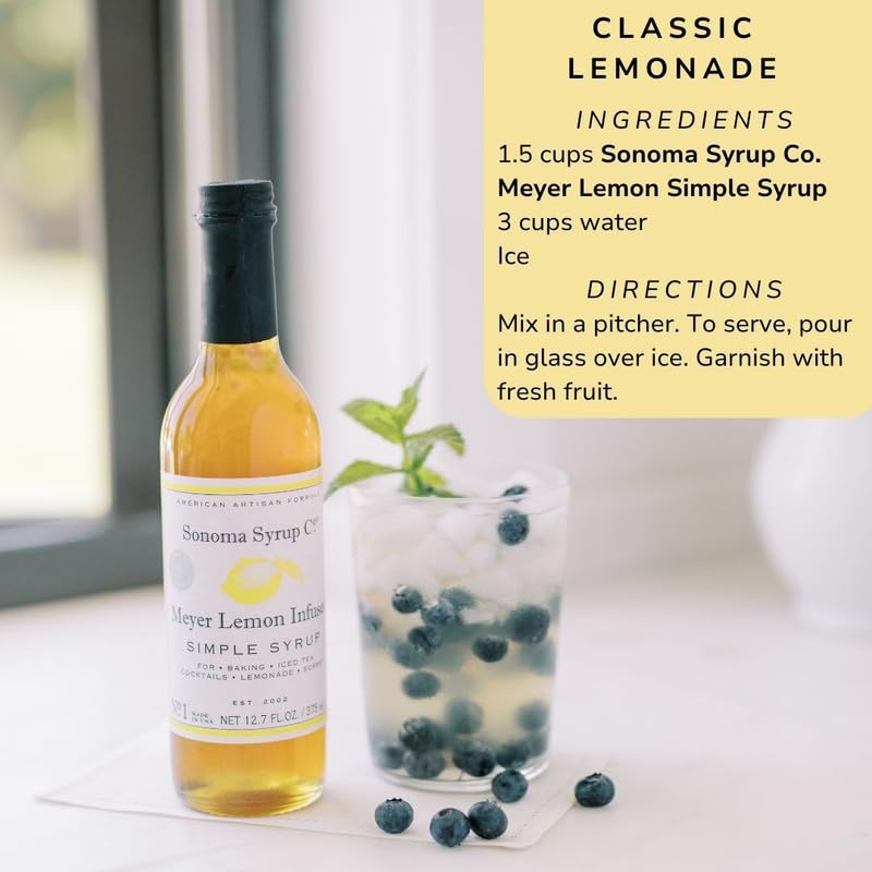 Sonoma Syrup Co Meyer Lemon Infused Simple Syrup