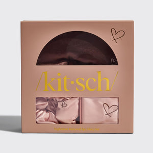 Kitsch Night time Renewal 3PC Sleep Set - Satin Pillowcase with Zipper for Hair & Skin
