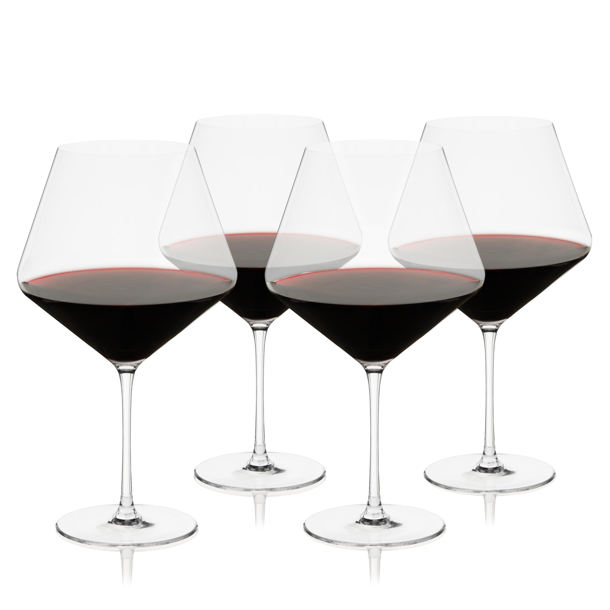 Viski Liminal Burgundy Crystal Wine Glass Set of 4