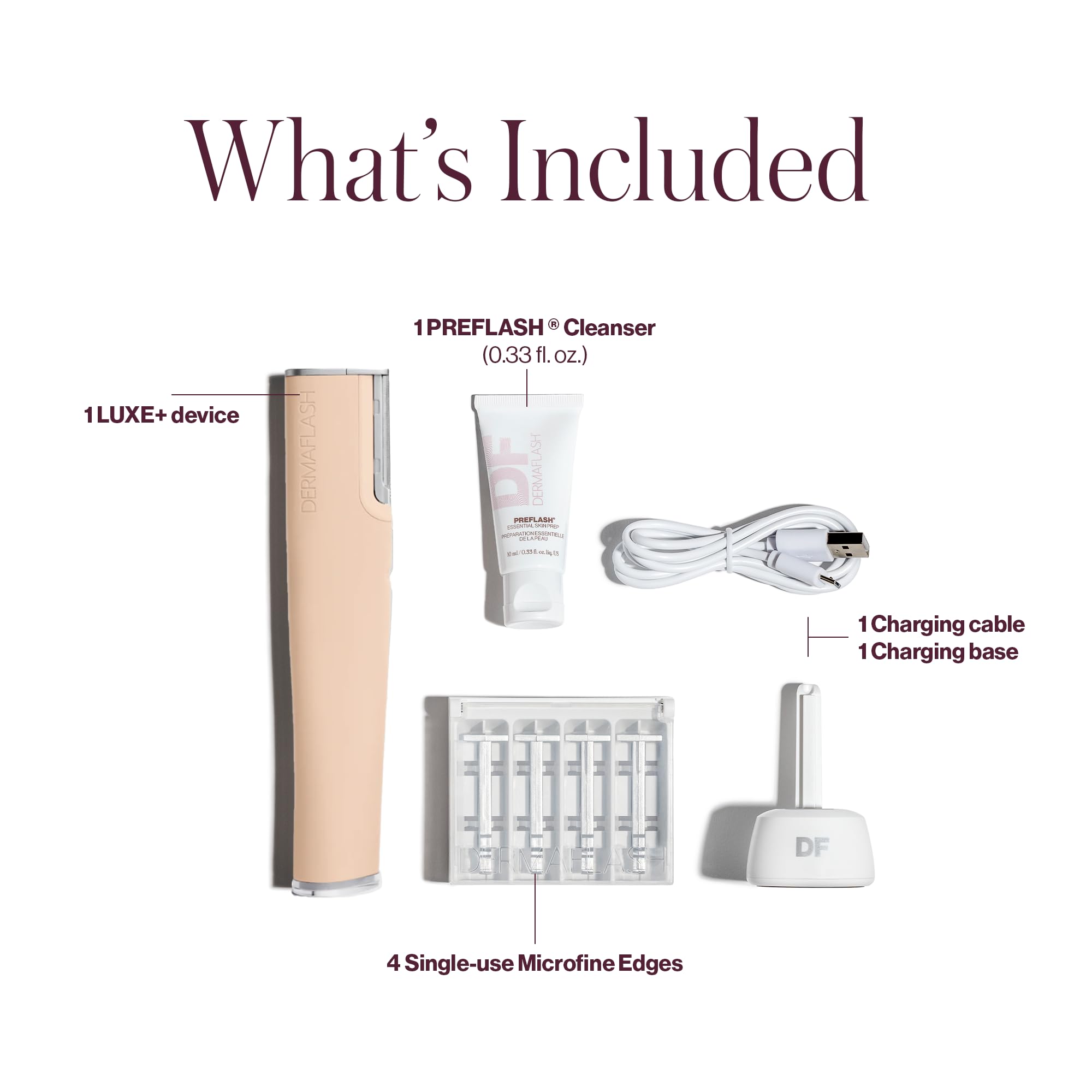 DERMAFLASH LUXE+ Sonic Dermaplaning Tool for Face Peach Fuzz Removal, Anti-Aging and Exfoliation, Peach Fuzz