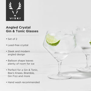 Viski Angled Stemmed Gin & Tonic Glasses
