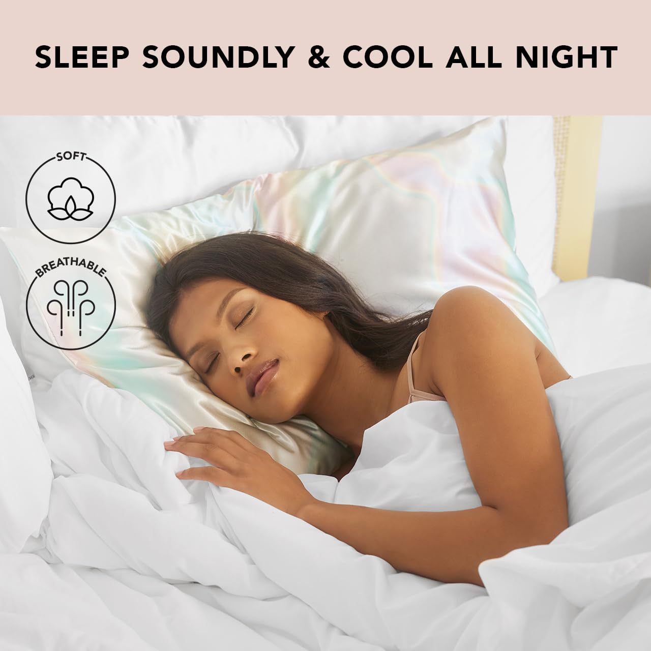 Kitsch Satin Pillowcase with Zipper for Hair & Skin, Softer Than Silk Pillow Cases Queen