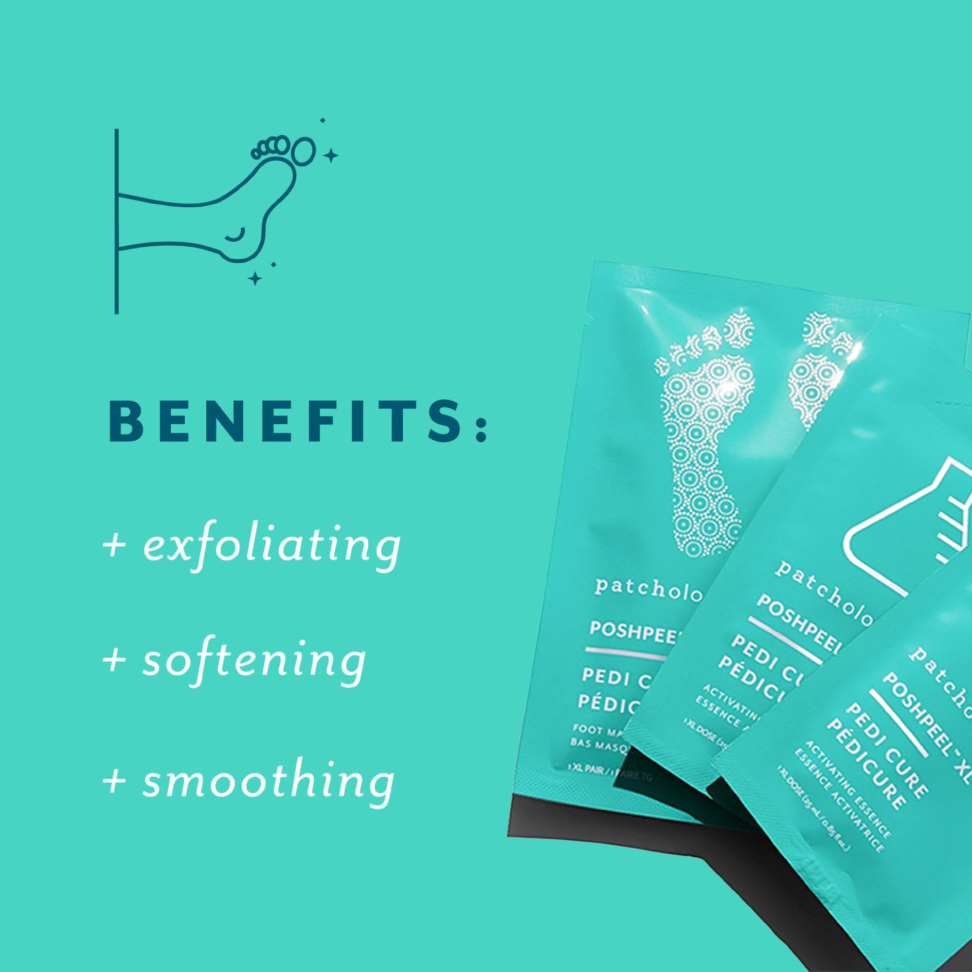 Patchology PoshPeel Pedi Cure - Foot Peel Mask Soak Treatment