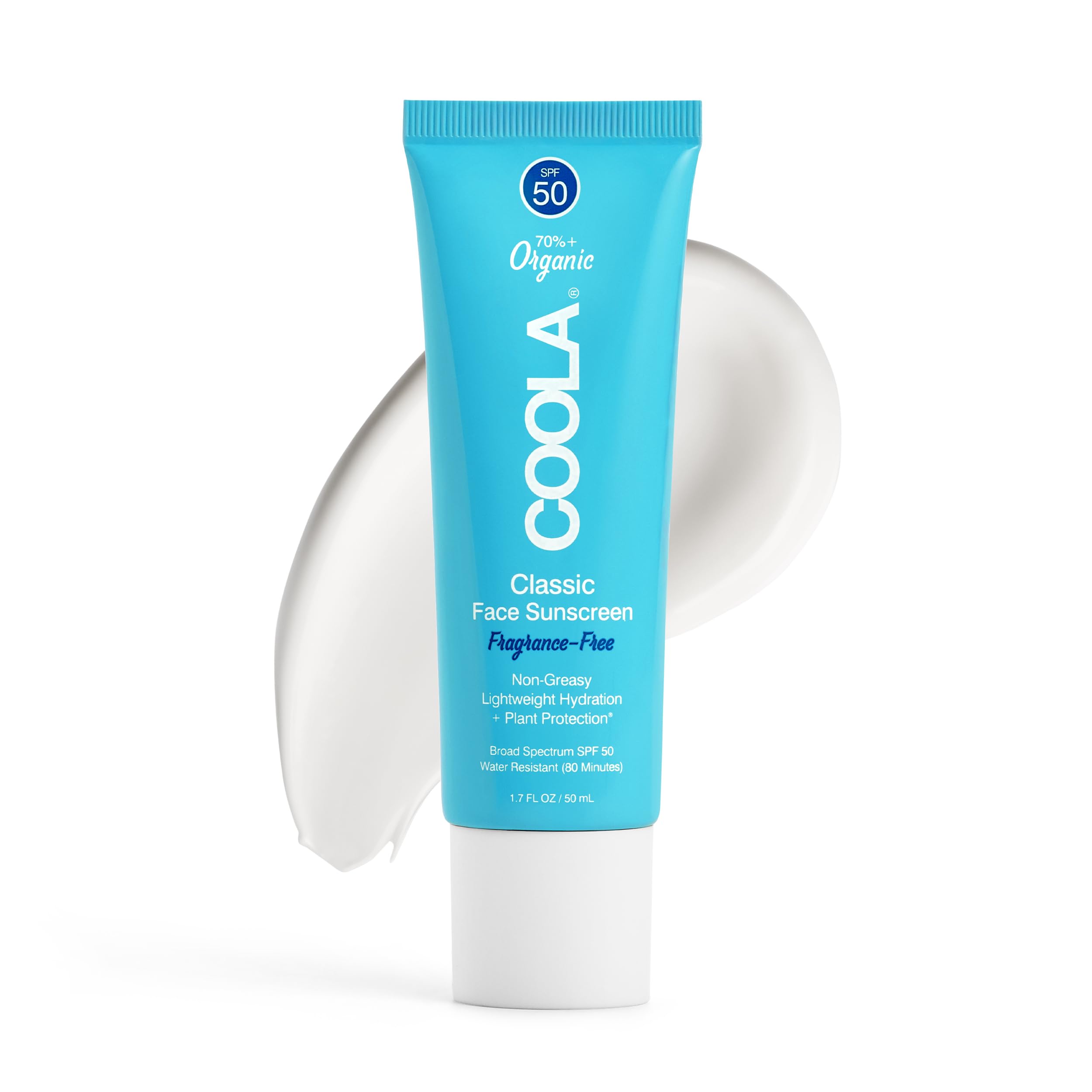 COOLA Organic Face Sunscreen SPF 50 Sunblock Lotion - Fragrance Free