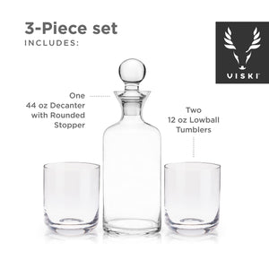 Viski Modernl 3-Piece Whiskey Decanter Set with Glasses