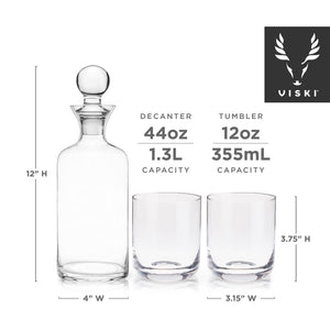Viski Modernl 3-Piece Whiskey Decanter Set with Glasses