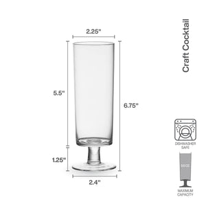Mikasa Craft Cocktail Set of 4 Spritzer Champagne Prosecco Wine Flute Glasses, 9.5-Ounce, Clear