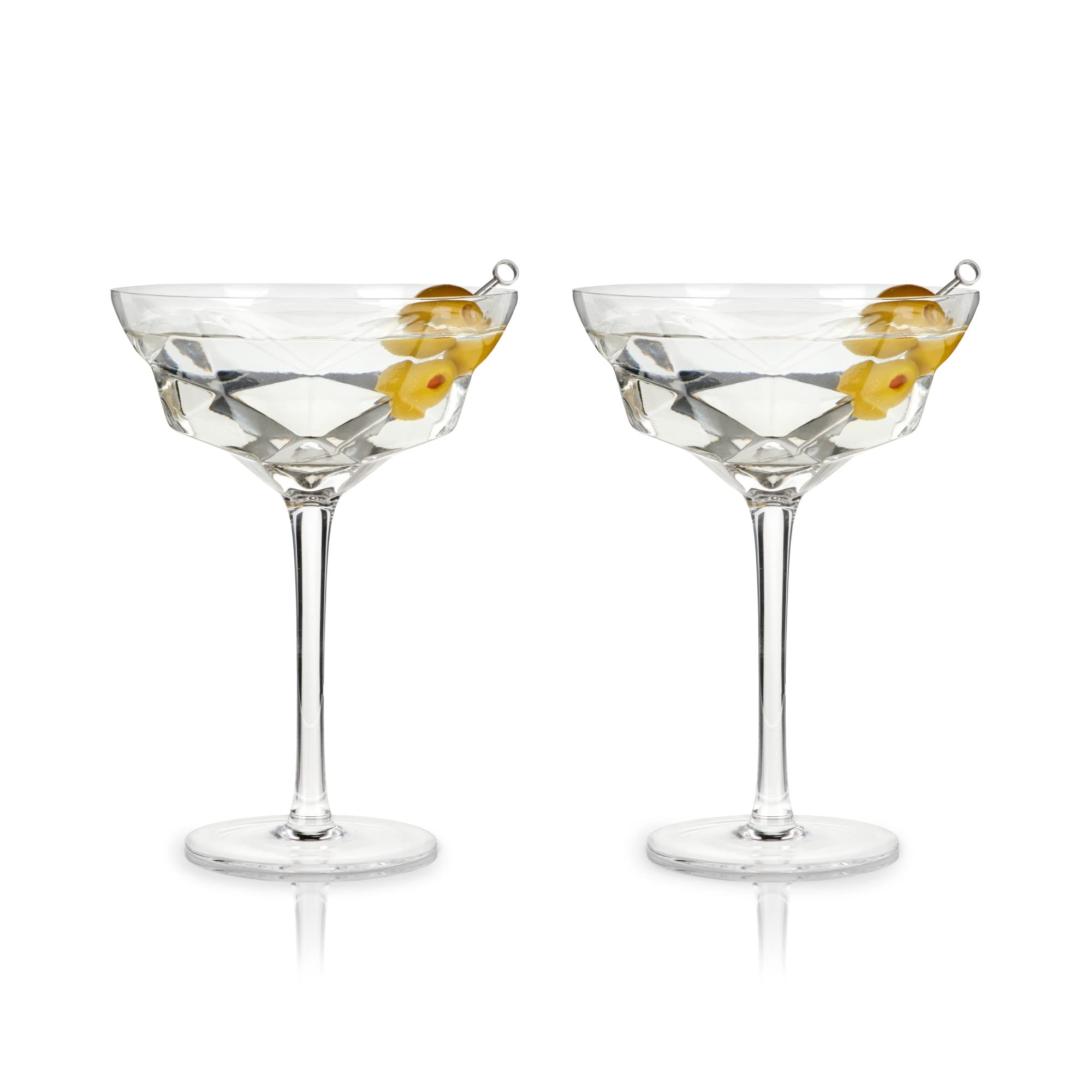 Viski Faceted Martini Glasses