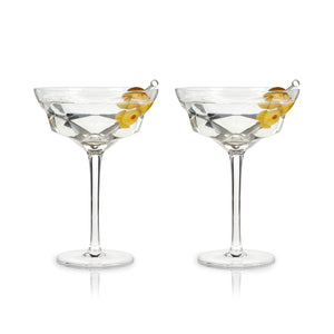 Viski Faceted Martini Glasses