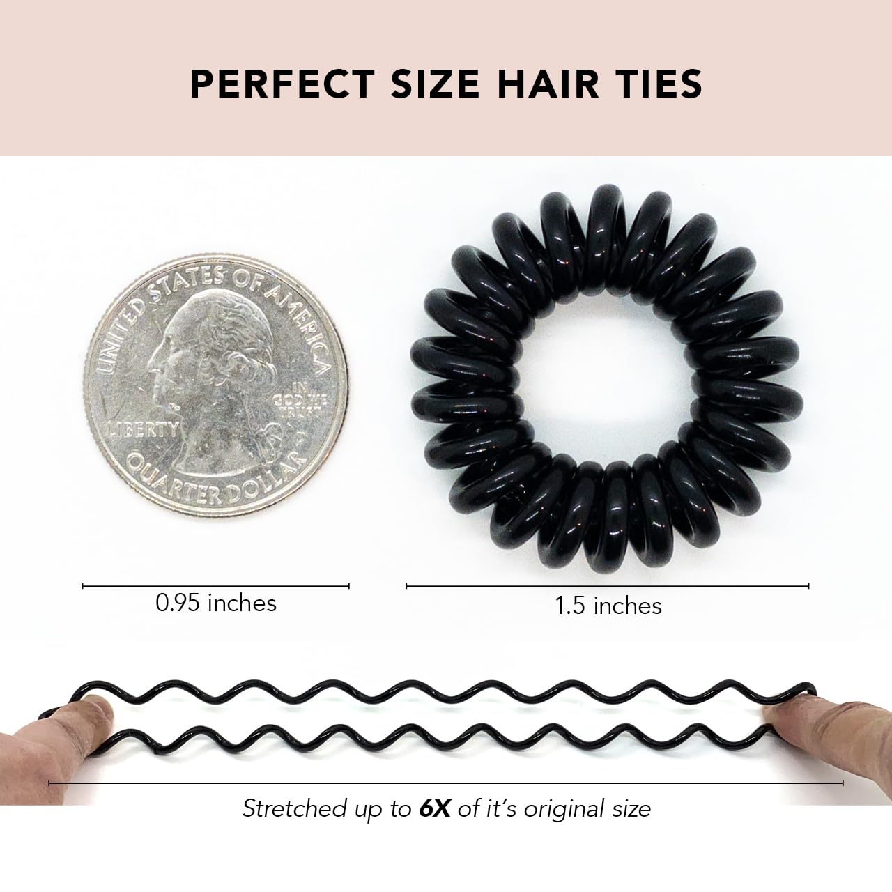 Kitsch Spiral Hair Ties for Women, Coil Hair Ties for Thick Hair
