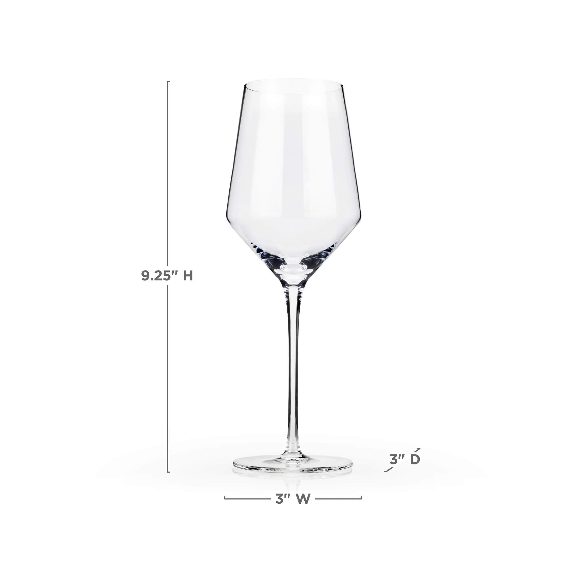Viski Raye Angled Crystal Chardonnay Wine Glasses Set of 2