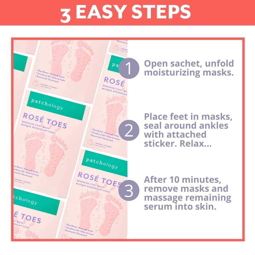 Patchology Rosé Toes Moisturizing Foot Mask
