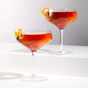 Viski Raye Angled Stemmed Crystal Coupe Cocktail Glass - Set of 4