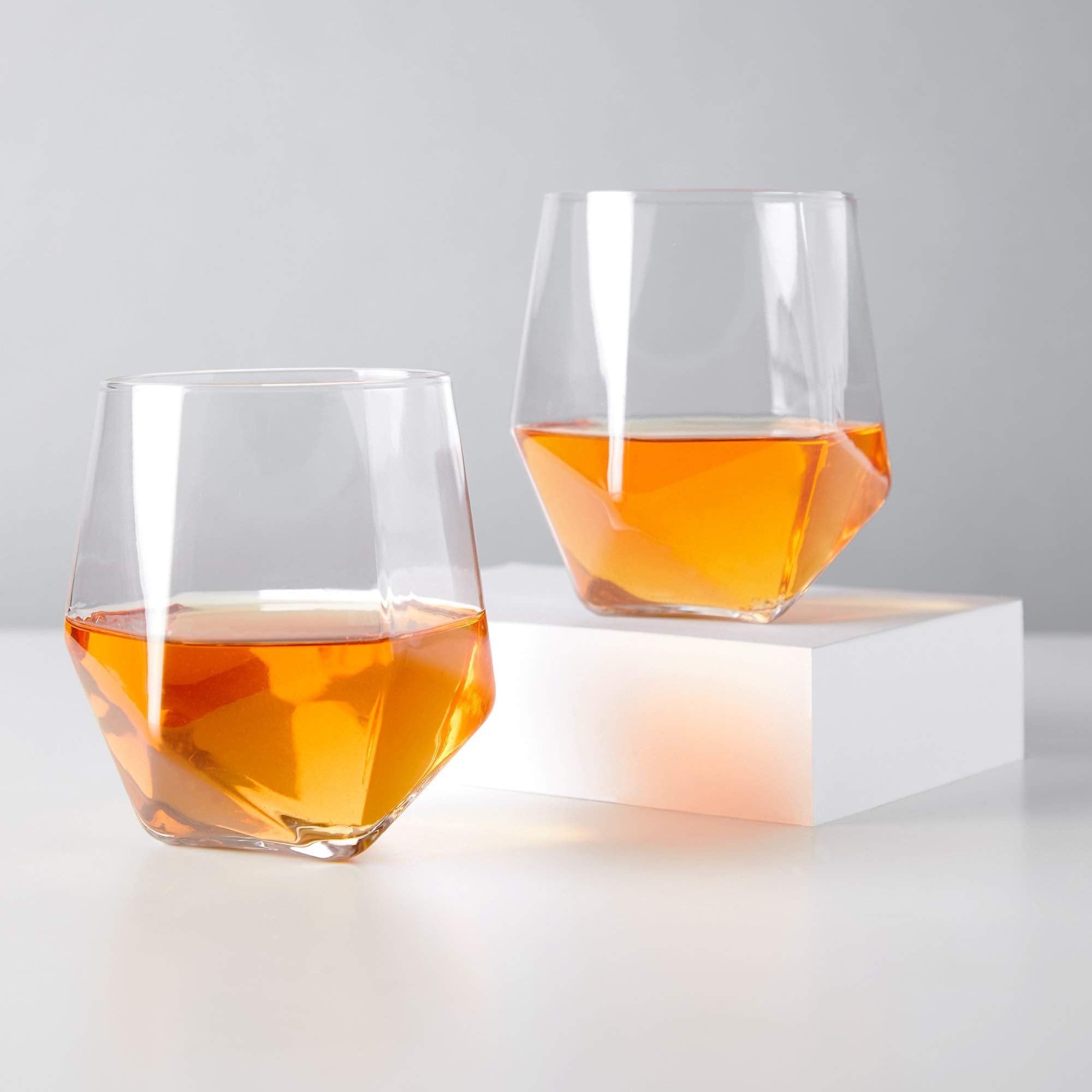 Viski Seneca Faceted Crystal Tumblers Set of 2