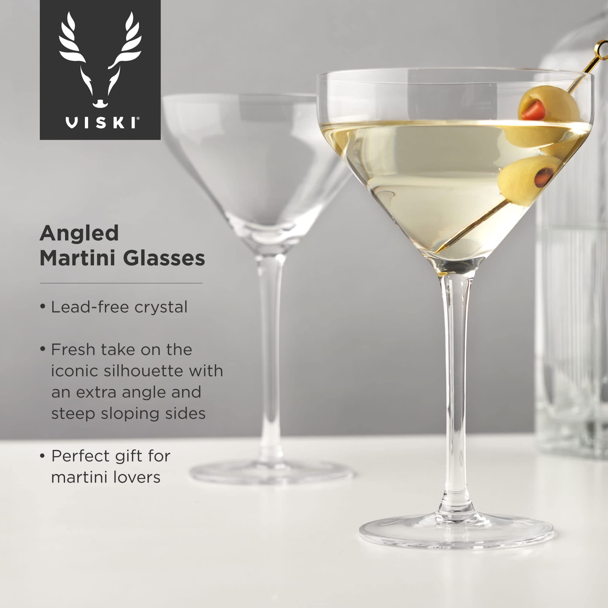 Viski Angled Martini Glass - Set of 2