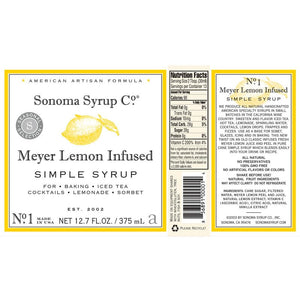 Sonoma Syrup Co Meyer Lemon Infused Simple Syrup
