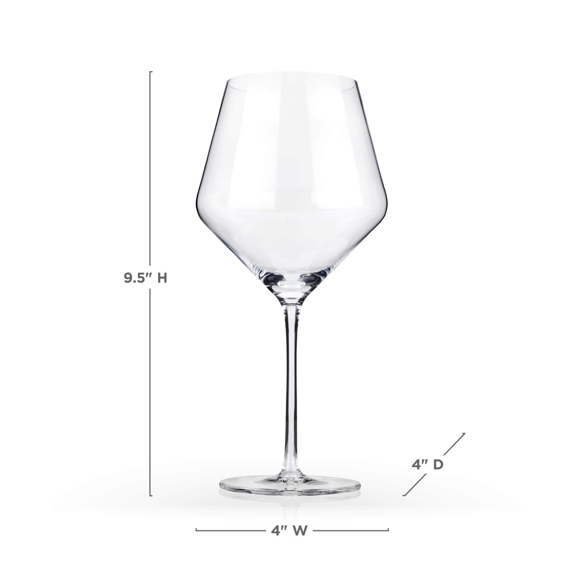 Viski Raye Angled Burgundy Glasses Set of 2