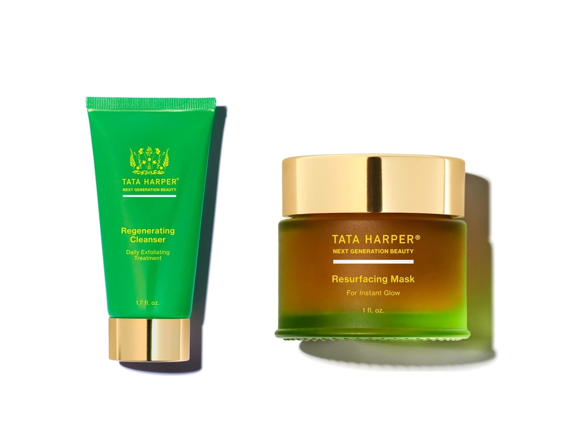 Tata Harper 5 Minute Facial, Resurfacing Mask 30ml & Regenerating Cleanser 50ml