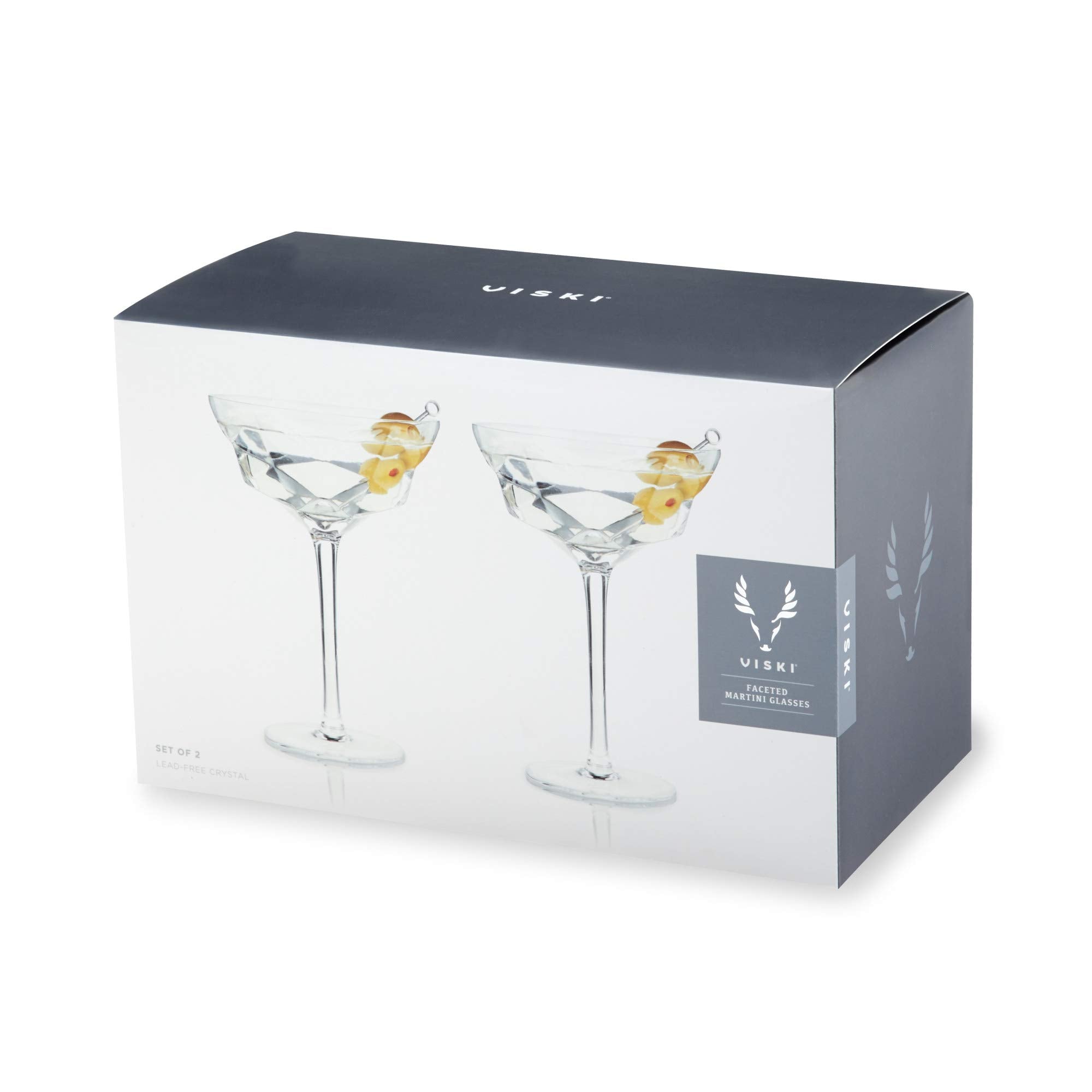 Viski Faceted Martini Glasses